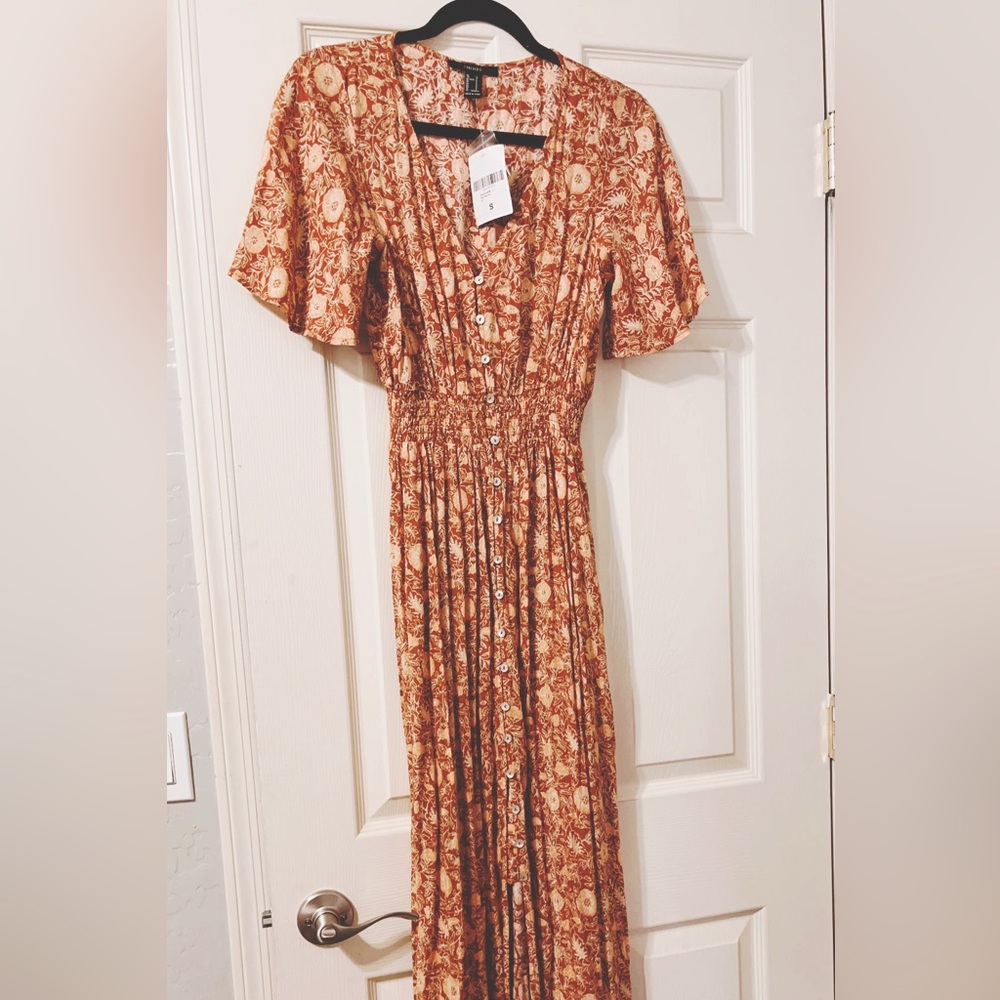 Forever 21 NWT Rust orange floral maxi dress